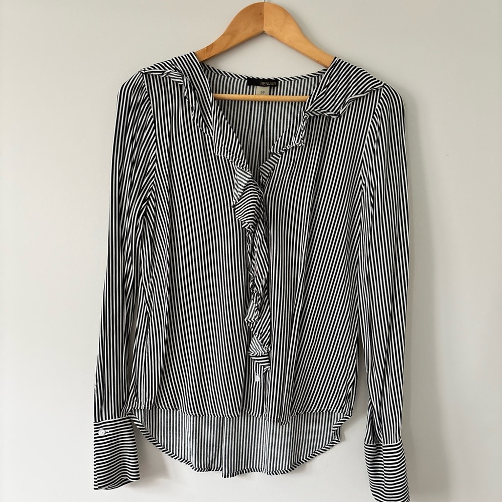 Striped Black and White Women's Top